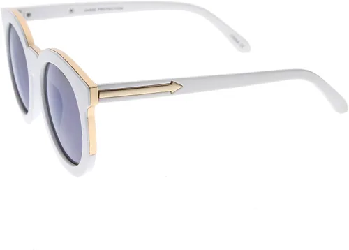Vista 3 de zeroUV Women's Fashion Oversized Flash Mirrored Flat Lens Round Sunglasses 64mm