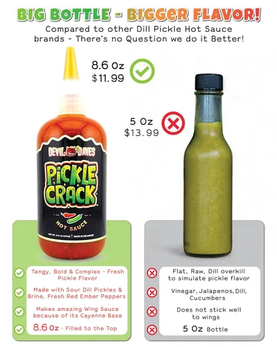 Vista 3 de Salsa picante de eneldo Devil Daves Pickle Crack - Calor medio, 8.6 onzas