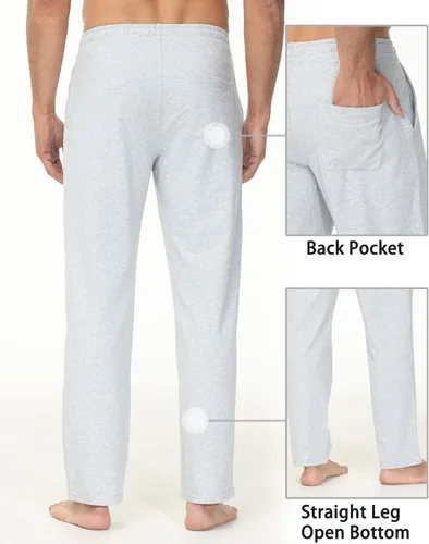 Vista 3 de HARTPOR Pantalones deportivos para hombre, pantalones deportivos de yoga, casuales, holgados, con bolsillos, pierna recta