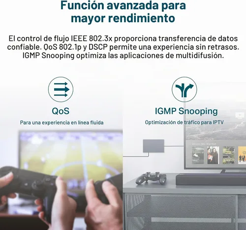 Vista 5 de TP-Link - Switch Gigabit de 24 puertos, fácil gestión inteligente, fácil instalación, escritorio/montaje en rack, metal resistente con puertos