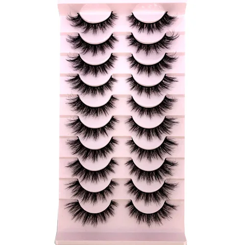 Vista 8 de 10 pares de pestañas postizas de visón 3D, hechas a mano, pestañas largas y finas, pestañas naturales para maquillaje de ojos (3-6)