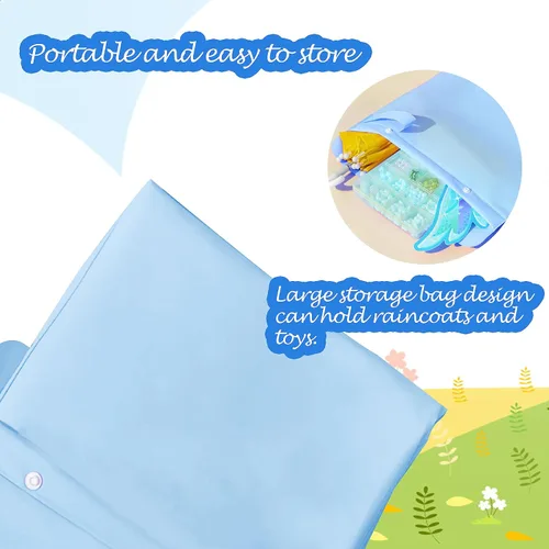 Vista 7 de amo nenes Kids Raincoat for Boys Girls Rain Poncho with Hood, Waterproof Reusable EVA Rainwear Toddler Cartoon 2-12 Years