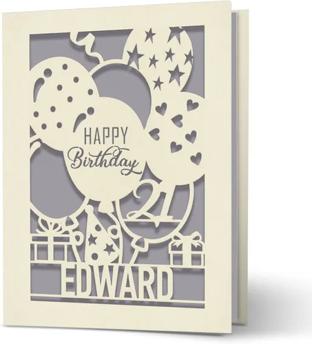 Vista 5 de EDSG Tarjetas de cumpleaños personalizadas para mujeres y hombres, tarjeta de feliz cumpleaños para hermana, mamá, papá, hija, hijo, esposo, Azul