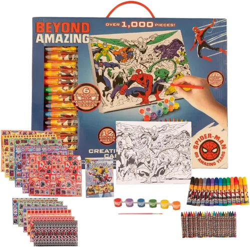 Vista 13 de Innovative Designs Cocomelon - Set de pintura y actividades creativas con lienzo para colorear para niños, más de 1000 piezas