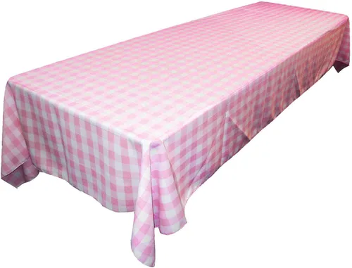 Vista 33 de LA Linen Mantel rectangular de poliéster Gingham a cuadros 60 por 84 pulgadas, blanco y verde oscuro