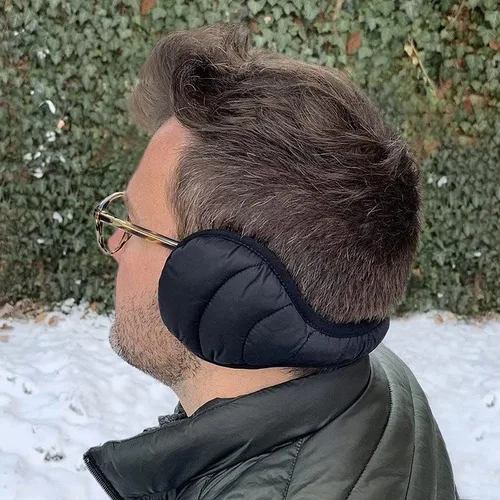 Vista 2 de 180s Calentadores de orejas de invierno para hombre Orejeras ajustables y plegables detrás de la cabeza
