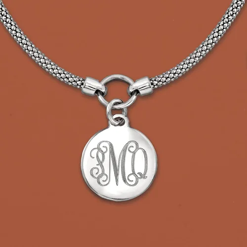 Vista 3 de Ross-Simons Single Initial - Sterling Silver Personalized Disc Necklace