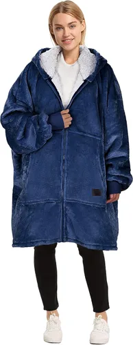Vista 16 de Catalonia Sudadera con capucha y cremallera, chaqueta Sherpa de gran tamaño, regalo para ella Full-Zip Design for Easy Wear, Dual-Layer Comfort