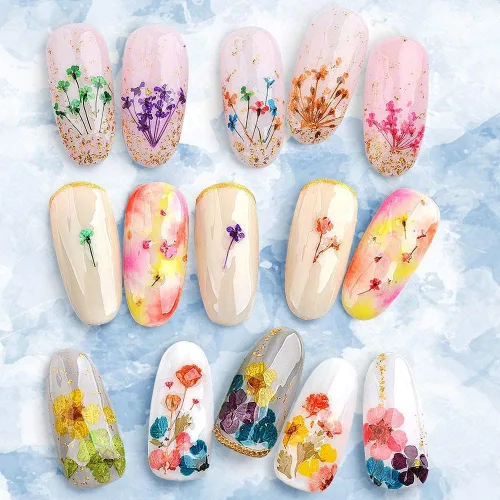 Vista 3 de 216 piezas de flores secas - Kits de accesorios de arte de uñas, para moldes de resina y uñas