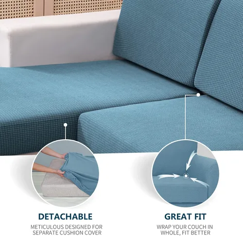 Vista 3 de Fundas de cojín para asiento de sofá, fundas de cojín impermeables para sofá, fundas de cojín elásticas para cojines individuales para respaldo