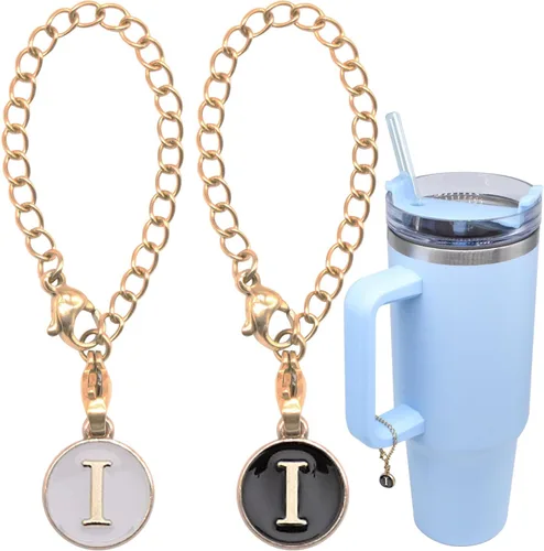 Vista 9 de Stanley - Accesorios de dije de letra de copa, 2 dijes de identificación con inicial personalizados para vaso, mango de identificación