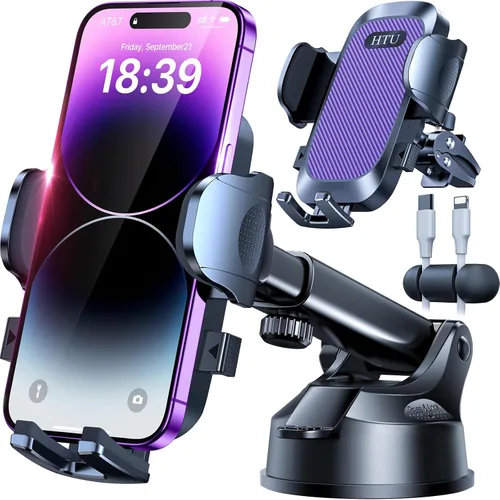 Vista 13 de HTU 2026 Mejorado [Verdadero Grado Militar] Soporte de Teléfono para Coche【Certificados de Seguridad y Sin Olor】Soporte de Teléfono Celular