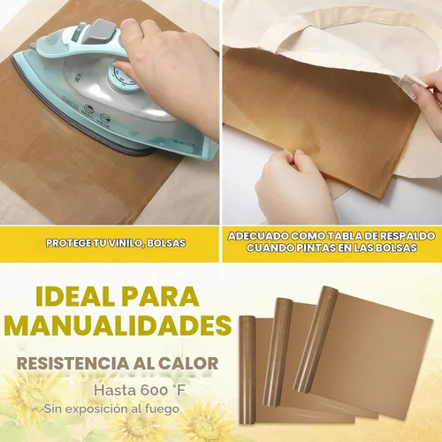 Vista 5 de 30 bolsas de lona en blanco a granel con hoja de PTFE, algodón natural