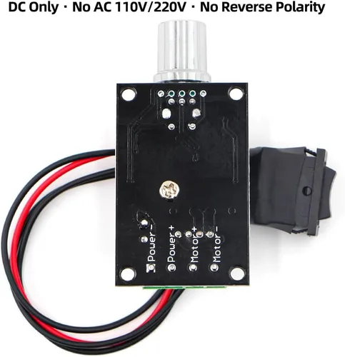 Vista 6 de RioRand Pequeño controlador de velocidad de motor PWM DC - para motores de engranajes de bajo voltaje de 6 V, 12 V, 24 V, 28 V, 3 A, 80 W
