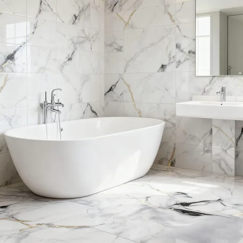 Vista 2 de Ochine 10 paneles de pared impermeables para salpicaduras de mármol para despegar y pegar, azulejos para salpicaduras de muro para despegar y pegar