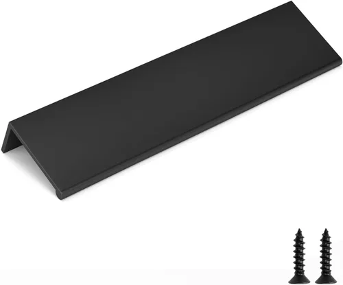 Vista 9 de Goldenwarm - Paquete de 10 tiradores negros de 2-1/2 pulgadas con borde de dedo, tiradores para cajones de cocina, color negro mate, manijas