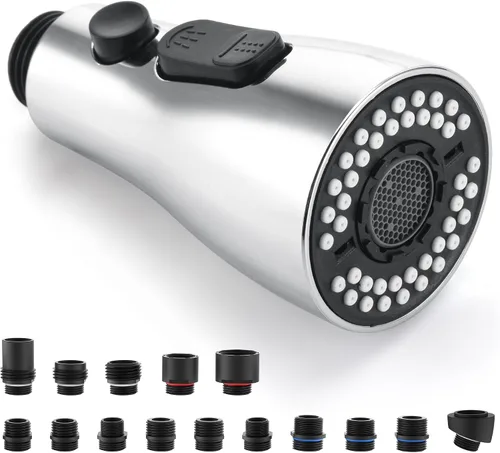 Vista 11 de Kitchen Faucet Spray Head Replacement, Pull Down Sprayer with 15 Adapters Bronce frotado con aceite