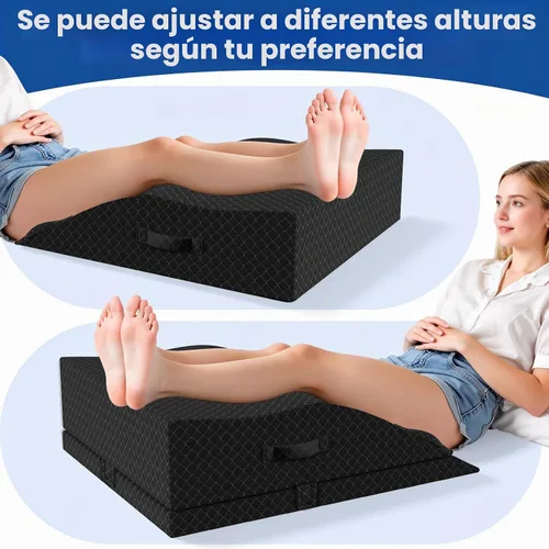 Vista 6 de Almohadas de elevación para pierna después de la cirugía, almohada de cuña ajustable de espuma viscoelástica para lesiones o descanso, almohada