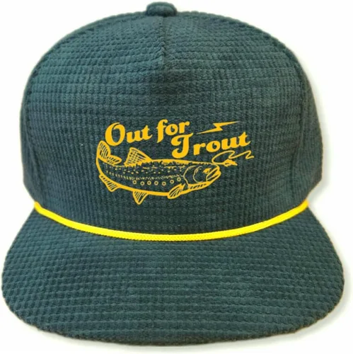 Vista 47 de ThatsRad Out for Trout Corduroy Snapback Sombrero Gorra Pesca con Mosca Pescador
