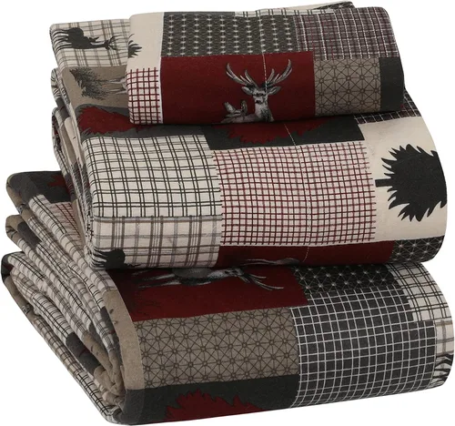 Vista 39 de Sleepdown Juego de sábanas de franela de algodón 100 % de 160 GSM - Gris escarcha, individual
