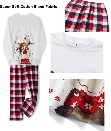 Vista 5 de Conjuntos de pijamas familiares de Navidad. Juego de pijamas iguales para bebes, adultos y niños, ropa de dormir de Navidad, juegos de pijamas