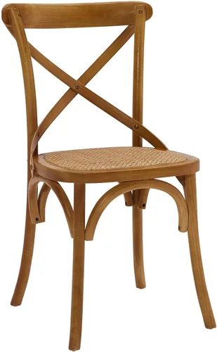 Vista 14 de Modway Gear - Silla de comedor de estilo rústico y moderno estilo granja, en madera de olmo y ratán, color negro