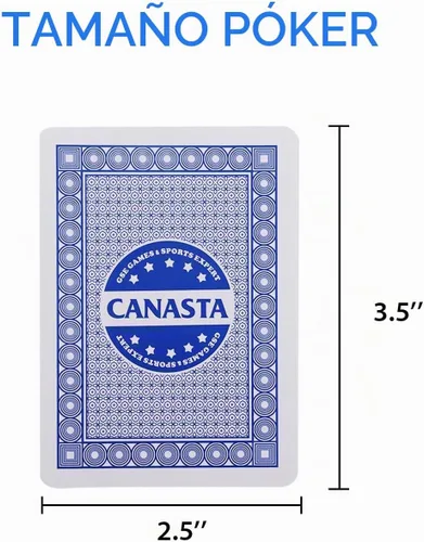Vista 5 de GSE - Cartas Canasta de 2 barajas con valores de puntos, naipes azules 2 tarjetas azules