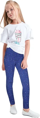 Vista 4 de LUOUSE - Leggings elásticos para niñas, pantalones deportivos para niños, longitud al tobillo, 3 paquetes de 4 a 13 años