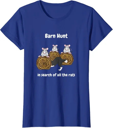 Vista 33 de Funny Barn Hunt - En busca de las ratas con Border Collie Camiseta, Negro