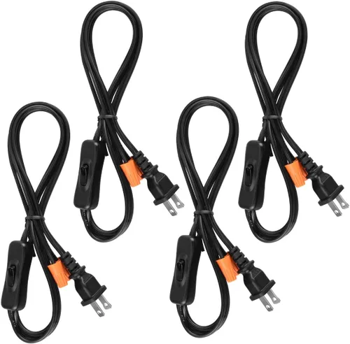 Vista 11 de Gladfresit - Cable de lámpara con interruptor de botón, enchufe de cable negro, extremos pelados listos para cableado Gladfresit, 6 pies