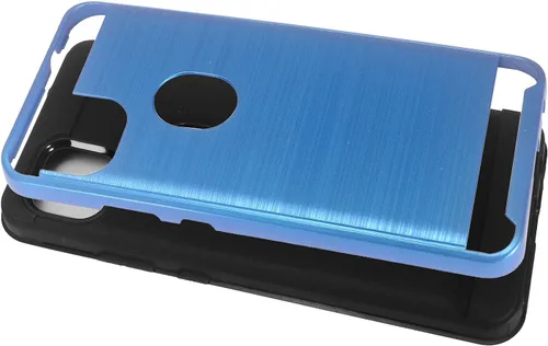 Vista 3 de Para Motorola One 5G Ace XT2113, Moto One 5G Ace (2021) - Funda de teléfono estilo cepillado - CS3 Azul
