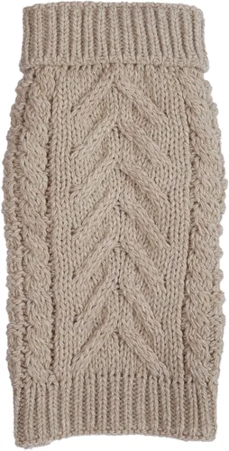 Vista 7 de Suéter superabrigado para perro, con cuello alto, de fabdog, Camel