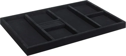 Vista 2 de ClosetMaid SuiteSymphony - Organizador de terciopelo, cajones para collares, aretes, pulseras, relojes, anillos, 21.7 pulgadas de ancho, negro