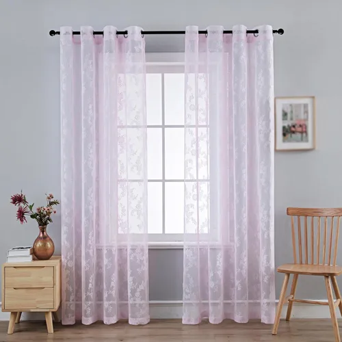 Vista 20 de Anytime Paneles de Cortinas Transparentes Arcoíris para Sala de Estar Elegantes Juegos de Tratamiento de Ventanas Translúcidas Filtrantes de Luz