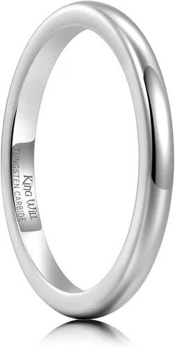 Vista 48 de King Will Alianza de boda de carburo de tungsteno para hombres y mujeres, anillos de promesa para parejas abovedados de alto pulido