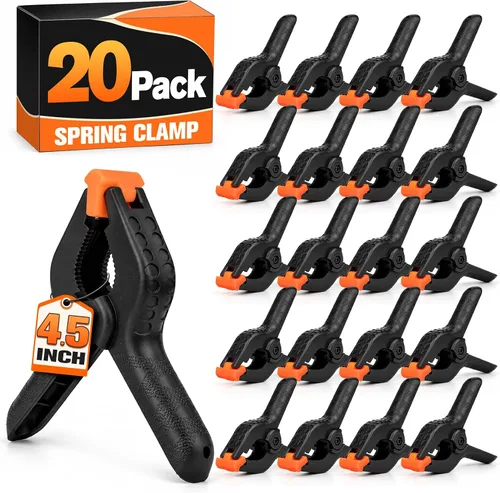 Vista 11 de Clips resistentes, paquete de 12 abrazaderas de resorte, abrazadera grande Naranja
