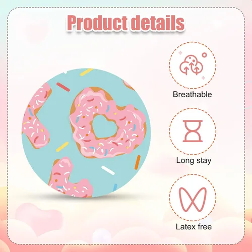 Vista 4 de 25 parches adhesivos para Libre 2 o 3, cubiertas de sensor CGM con tema de San Valentín 5 Styles, Valentine's-themed design, Non-woven Fabric