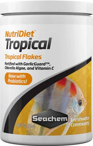 Vista 2 de Seachem NutriDiet Tropical Flakes - 1.76 oz con probióticos