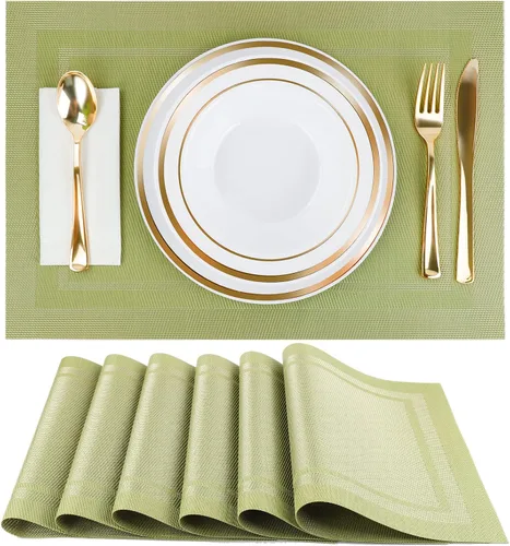Vista 14 de Manteles individuales, manteles individuales para cocina, comedor, resistentes al calor, antideslizantes, lavables, de PVC, fáciles de limpiar