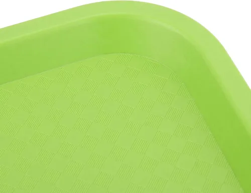 Vista 3 de MUKCHAP Paquete de 12 bandejas para servir comida rápida, bandeja rectangular de plástico de 10 x 14 pulgadas, color verde