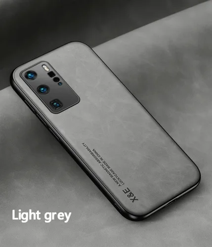 Vista 6 de Kepuch Silklike Caso Para Huawei P40 Pro - Cubierta De Parachoques Placa De Metal Incorporada Para Huawei P40 Pro - Gris