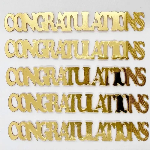 Vista 3 de Confeti Word FELICIDADES Oro - Paquete al por menor #7652 QS0