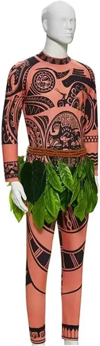 Vista 5 de Maui Tattoo Costume Adult Halloween Cosplay Jumpsuit Mens outfit Women dress up