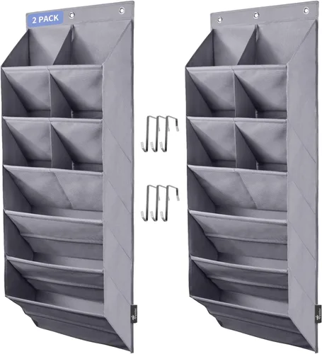 Vista 11 de FENTEC Paquete de 1 Organizador de Zapatos Sobre la Puerta, 68" Bolsillos Profundos Extra Grandes Colgantes Organizadores de Zapatos, Zapatero de 8