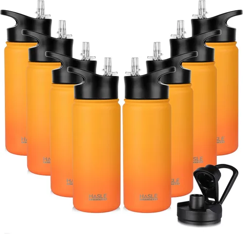 Vista 19 de HASLE OUTFITTERS Botella de agua aislada de 16 onzas para niños, botella de agua de acero inoxidable de doble pared al vacío, a prueba de fugas