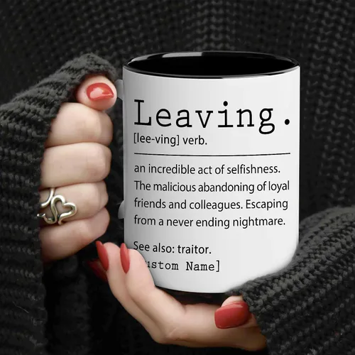 Vista 4 de WHIDOBE Taza de despedida personalizada de compañero de trabajo para mujer, taza de despedida personalizada de 11 oz y 15 onzas para compañero