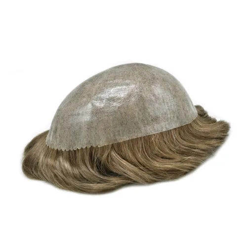 Vista 174 de Toupee para hombre 100% cabello humano real tupé para hombres 0.004 in piel de poliuretano para hombre, sistema de reemplazo de piezas de pelo