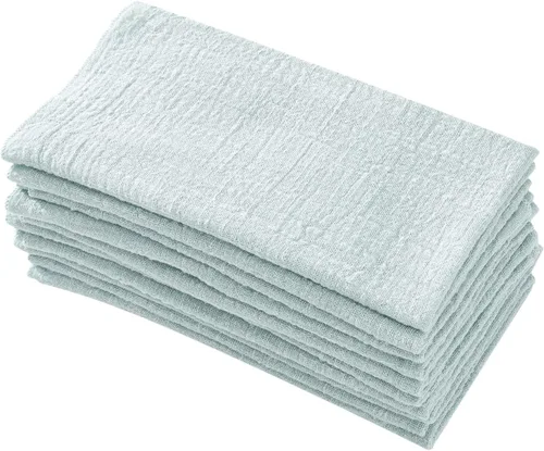 Vista 8 de Servilletas de tela para cena 10 unidades, servilletas de gasa 100% algodón natural suave, servilletas lavables ideales para bodas, decorativas