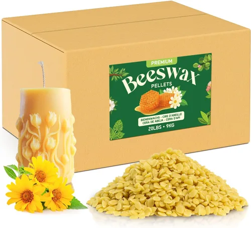 Vista 9 de NORVENCE Gránulos de cera de abejas 4.5 KG, cera de abejas blanca pura y natural para hacer velas, cuidado de la piel DIY, bálsamo labial, jabón