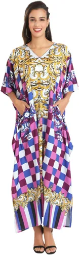 Vista 45 de Miss Lavish London - Kaftán largo para mujer - Kaftán de playa africano y kaftan moderno para fiesta y bodas 109-azul